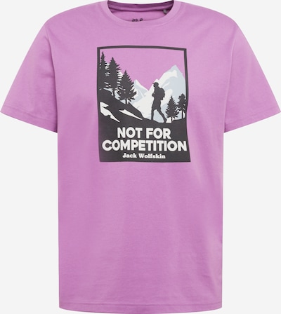 JACK WOLFSKIN T-Shirt 'NOT FOR COMPETITION' in opal / lila / schwarz / weiß, Produktansicht