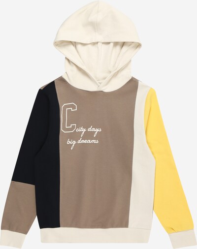 NAME IT Sweatshirt 'DISTIAN' i beige / gul / brungrå / svart, Produktvisning