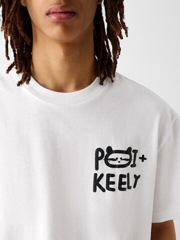 T-Shirt Bershka en blanc