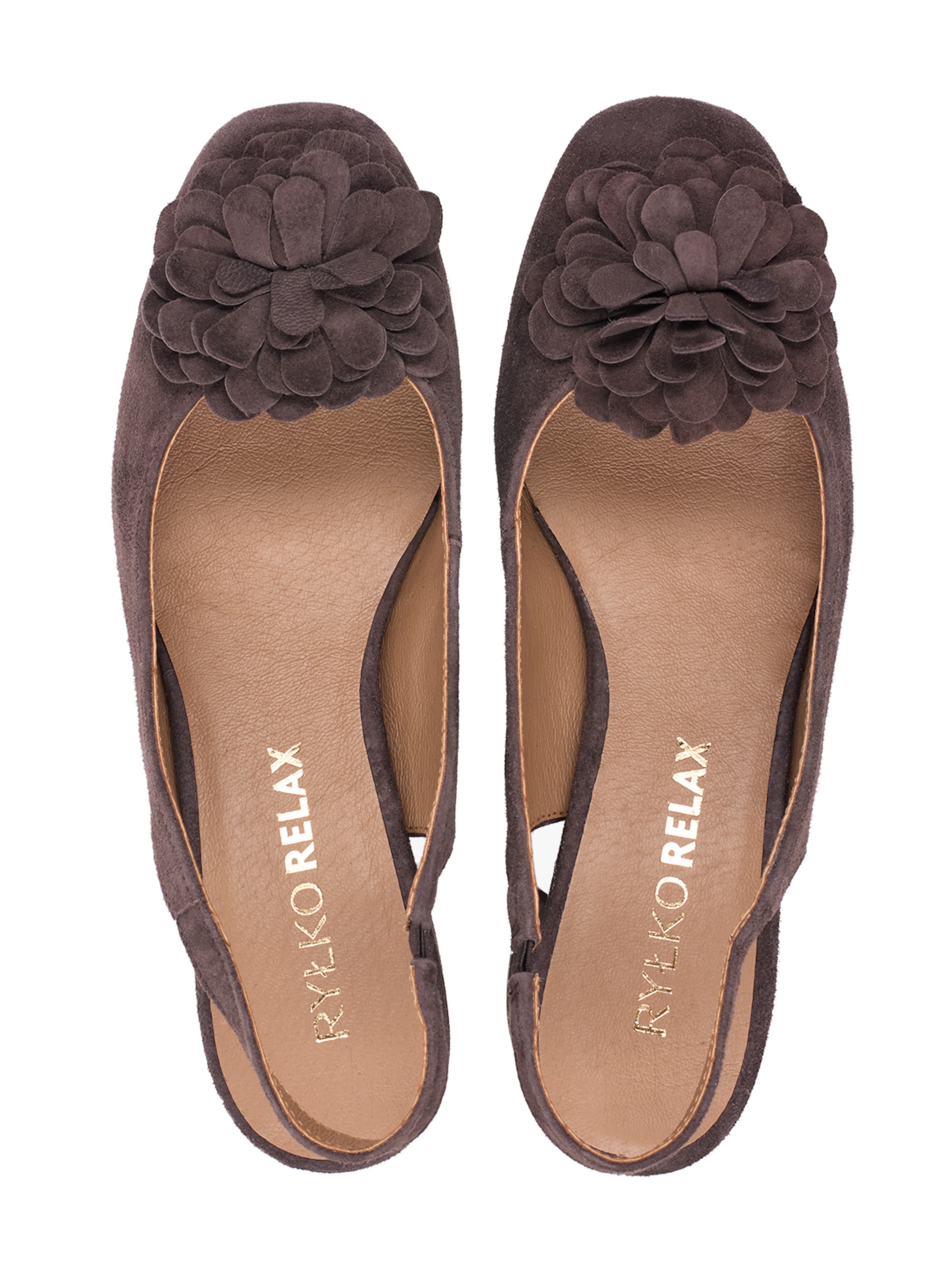 RYŁKO Čevlji s peto | rjava barva