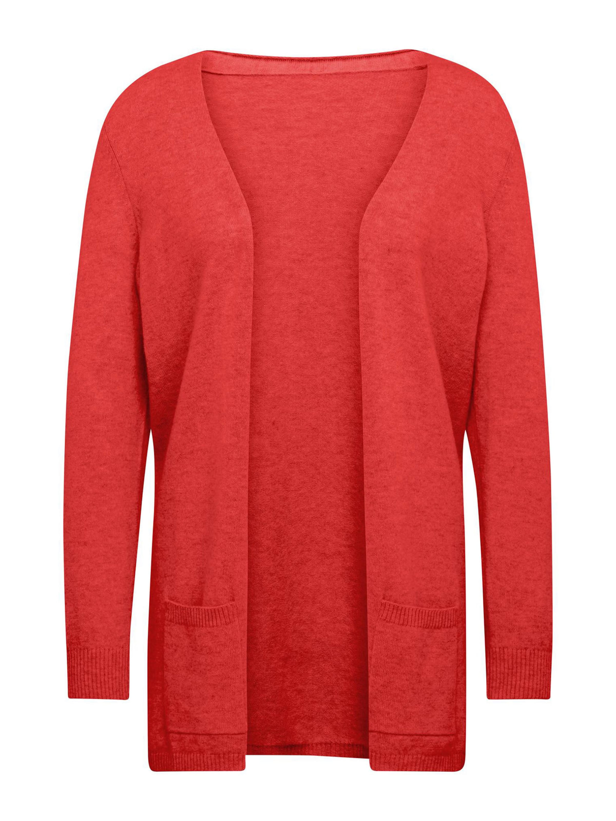 Goldner Strickjacke in Rot: Vorderseite