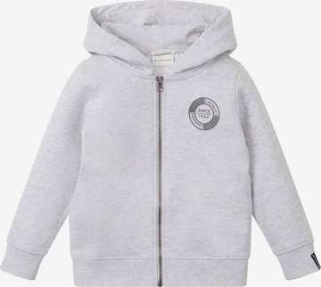 TOM TAILOR Zip-Up Hoodie in Grey: front