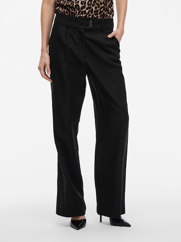 VILA Regular Pleat-Front Pants 'VIPockey' in Black: front