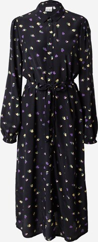 ICHI Košilové šaty 'ELIMA' – černá: přední strana