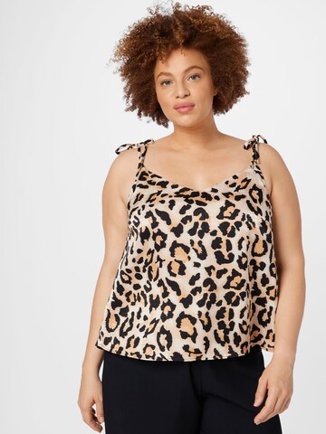 River Island Plus Top in Brown: front