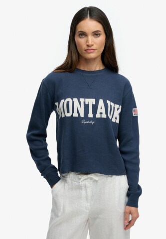 Superdry & Co Sweatshirt 'Athletic Essential' in Blauw: voorkant