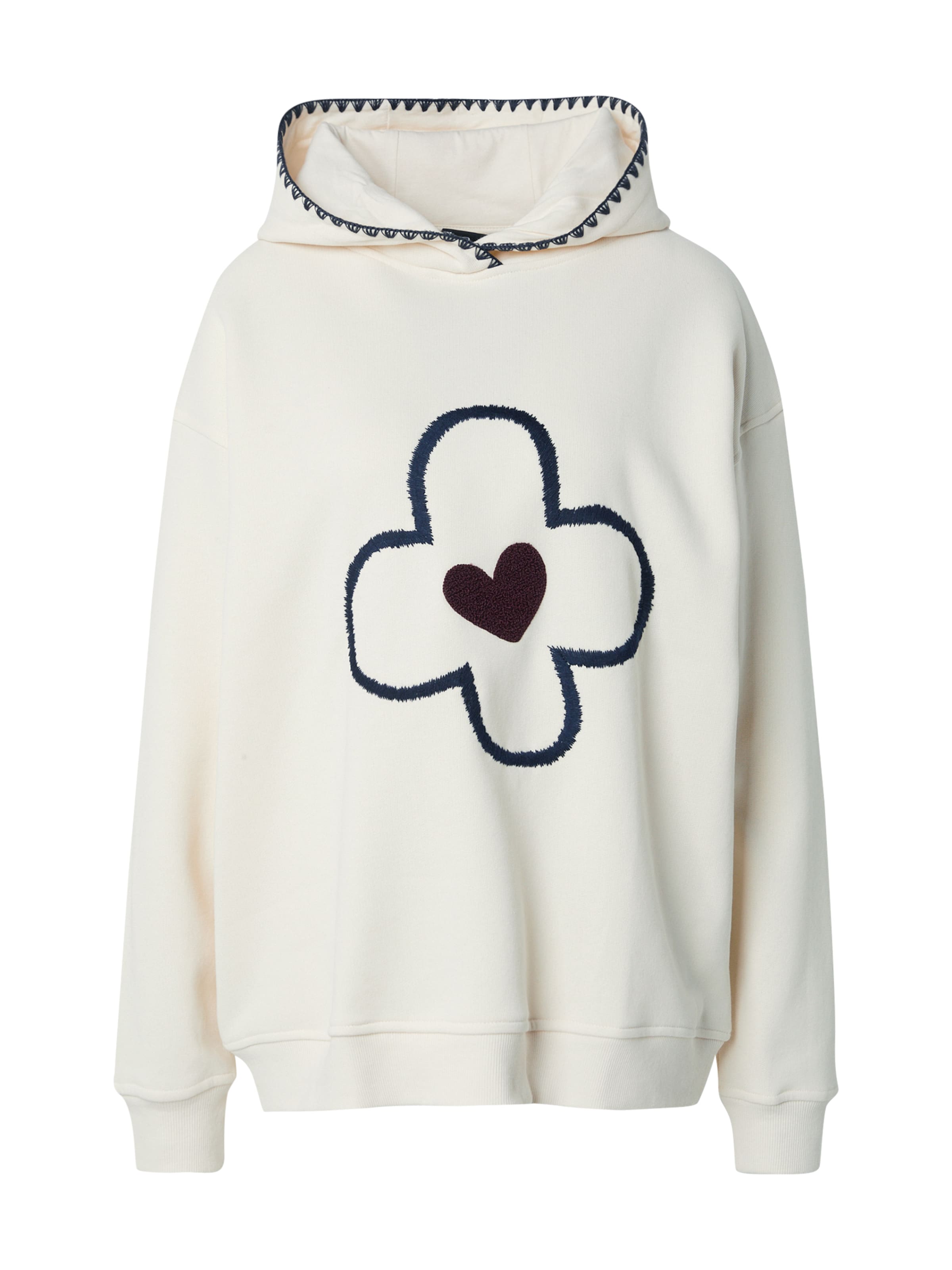 Grace Sweatshirt 'Flower' in White: front