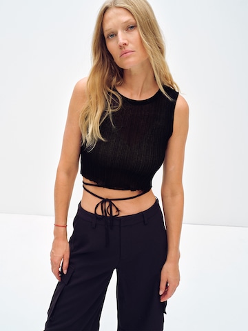 ABOUT YOU x Toni Garrn Knitted Top 'Salma' in Black: front