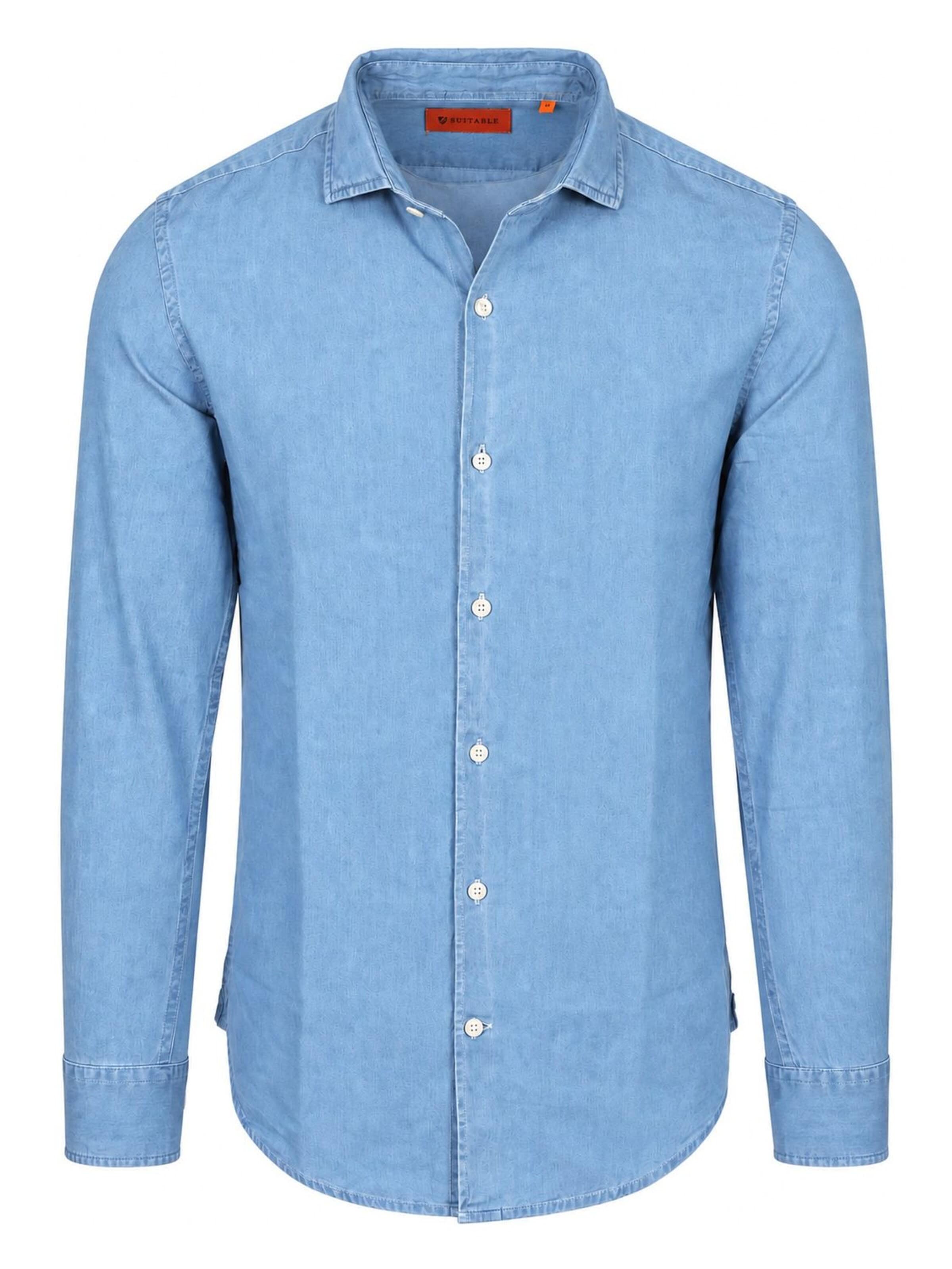 Coupe slim Chemise Suitable en bleu : devant