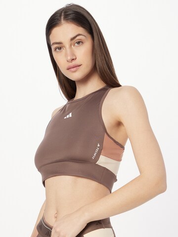 Haut de sport 'Techfit Colorblock ' ADIDAS PERFORMANCE en marron : devant