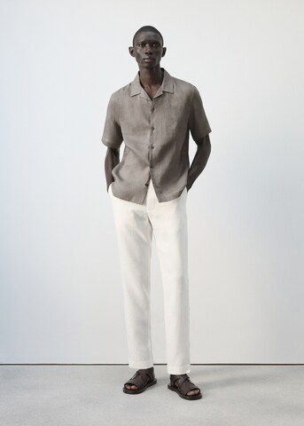 MANGO MAN Regular fit Button Up Shirt 'Ants' in Brown