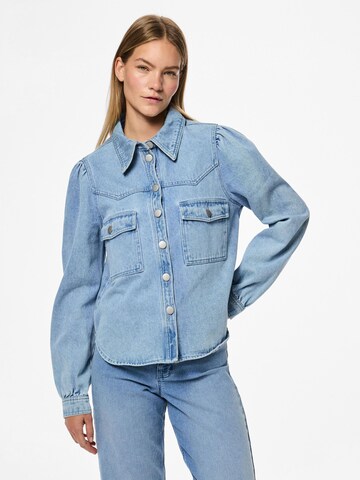 PIECES Bluse 'PCSika' i blå: forside