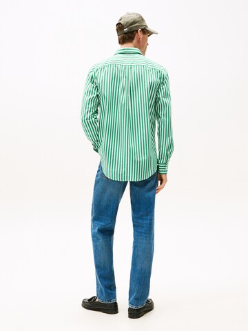 TOMMY HILFIGER Regular fit Button Up Shirt 'FLEX' in Green