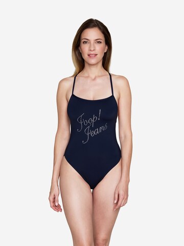 JOOP! Jeans Bustier Badpak ' Glamour ' in Blauw: voorkant