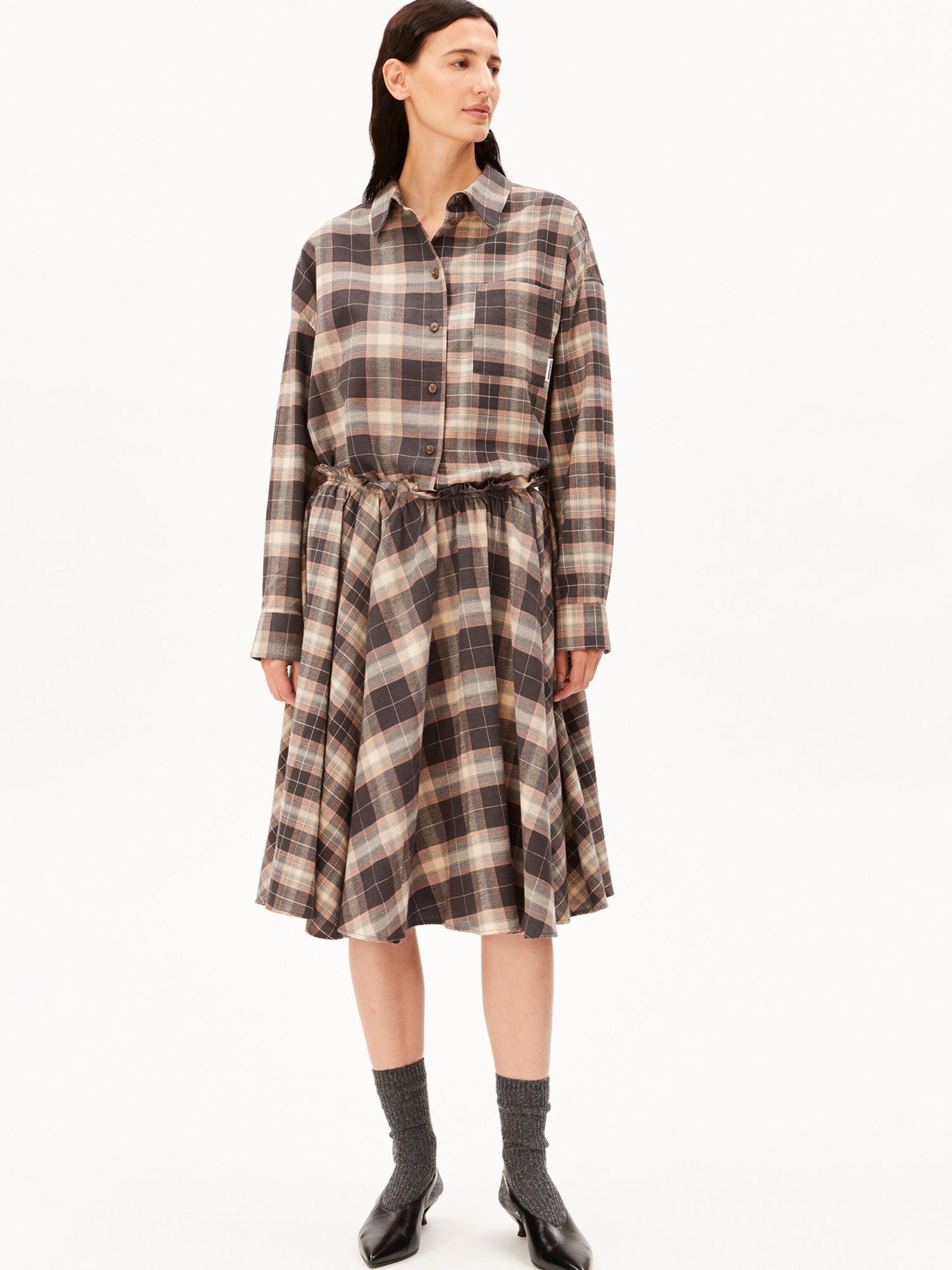 ARMEDANGELS Blouse 'NALAANI PATCHED CHECK' in Gemengde kleuren