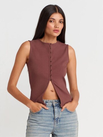 Dilvin Top in Brown: front