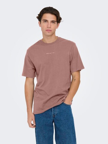 T-Shirt 'Levi' Only & Sons en rose : devant