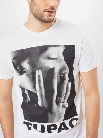 Maglietta 'Tupac Profile' di Mister Tee in bianco