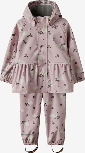 Funkcinis kostiumas 'NMFDry10' iš NAME IT, spalva – tamsiai žalia / gervuogių spalva / pastelinė violetinė / balta, Prekių apžvalga