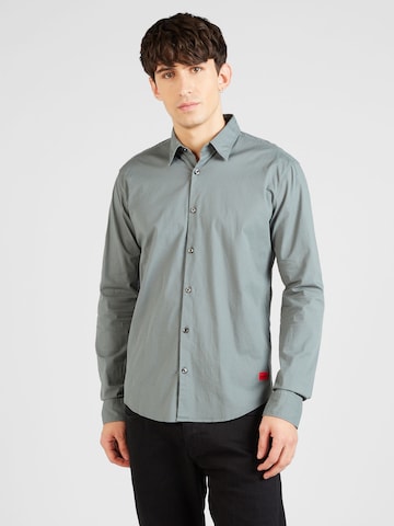 HUGO Red Slim fit Button Up Shirt 'Ermo' in Green: front