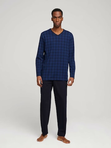 TOM TAILOR Pyjama lang in Blauw: voorkant