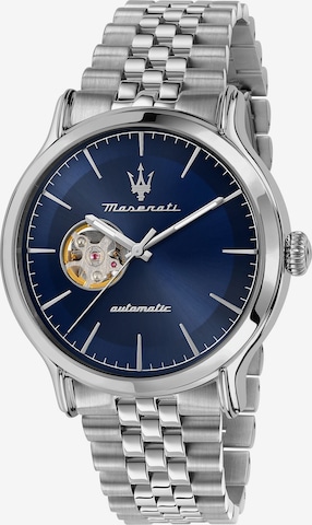 Montre à affichage analogique Maserati en argent : devant