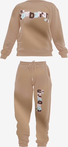 Tom Barron Regular Sweatsuit in Brown: front