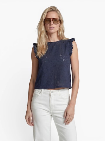 ONLY - Top 'ONLSMILLA' em azul: frente