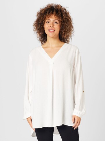 Fransa Curve Blouse 'Coya' in Wit: voorkant