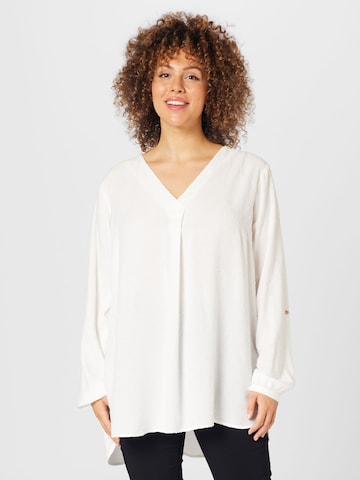 Camicia da donna 'Coya' di Fransa Curve in bianco: frontale