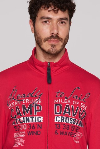 CAMP DAVID Zip-Up Hoodie in Red