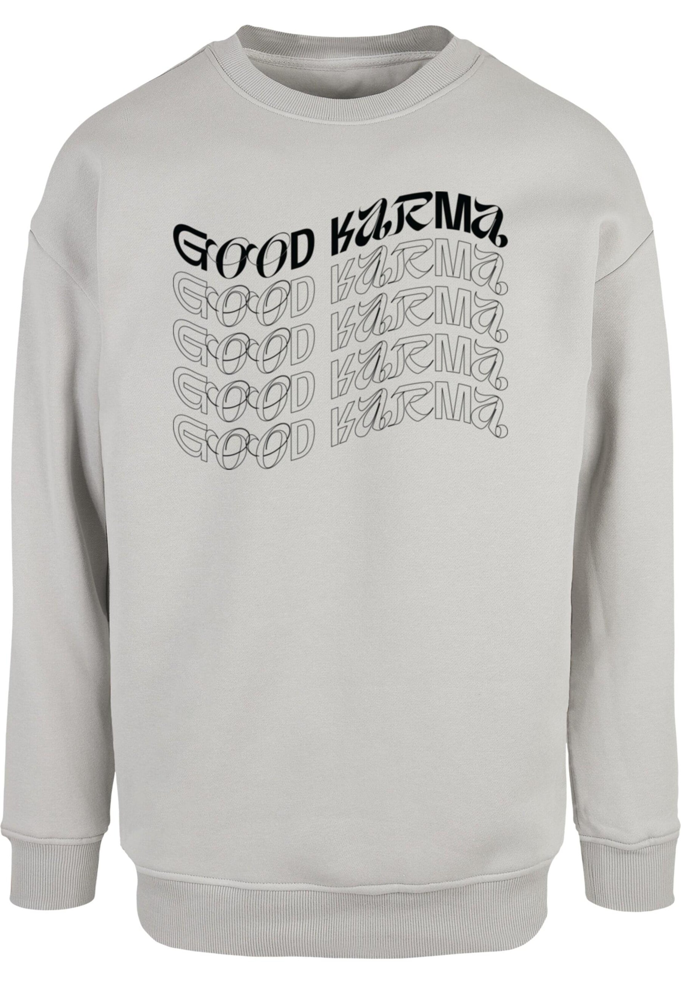 Sweat-shirt 'Good Karma' Merchcode en gris : devant