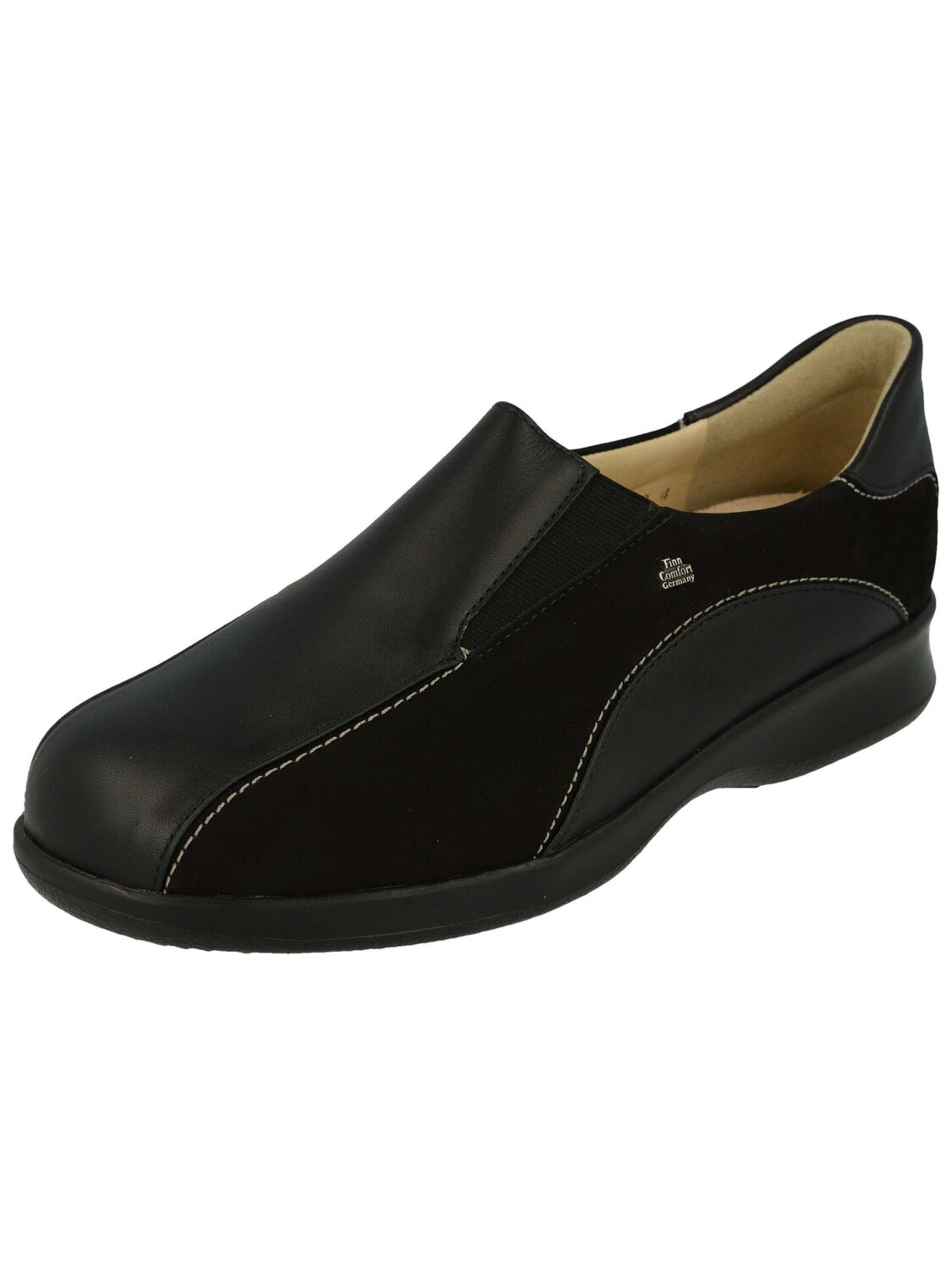 Finn Comfort Slip On 'Slipper Damen 02483 900119 Echtleder in schwarz'‌ in Schwarz: Vorderseite
