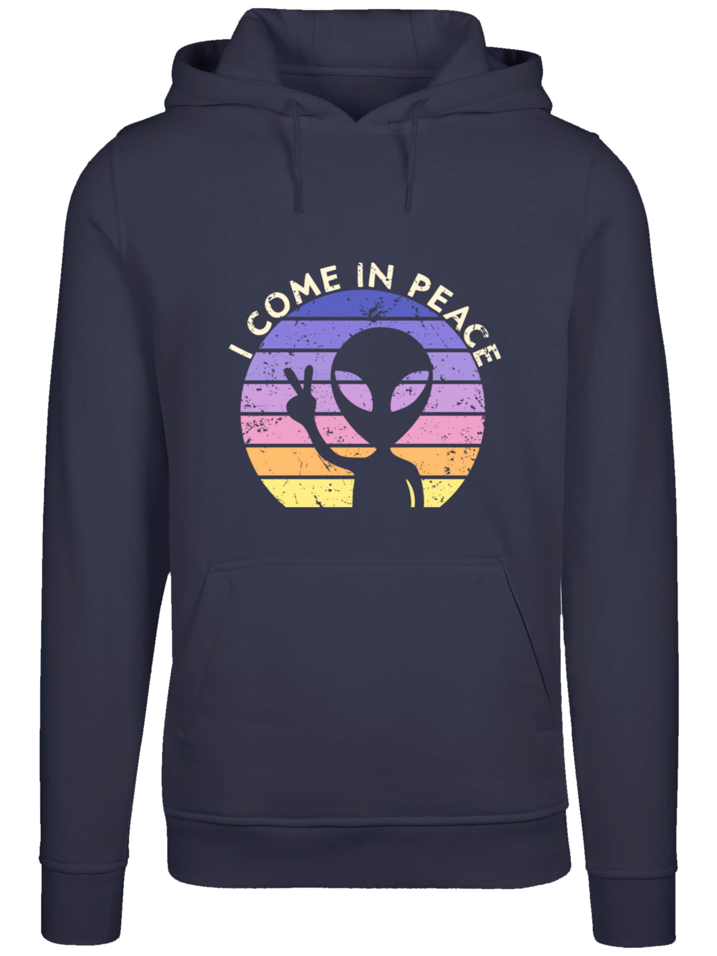 Sweat-shirt 'Alien Peace Sunset' F4NT4STIC en bleu : devant