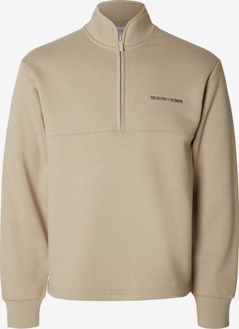 SELECTED HOMME Sweatshirt 'Hankie' in Beige: front