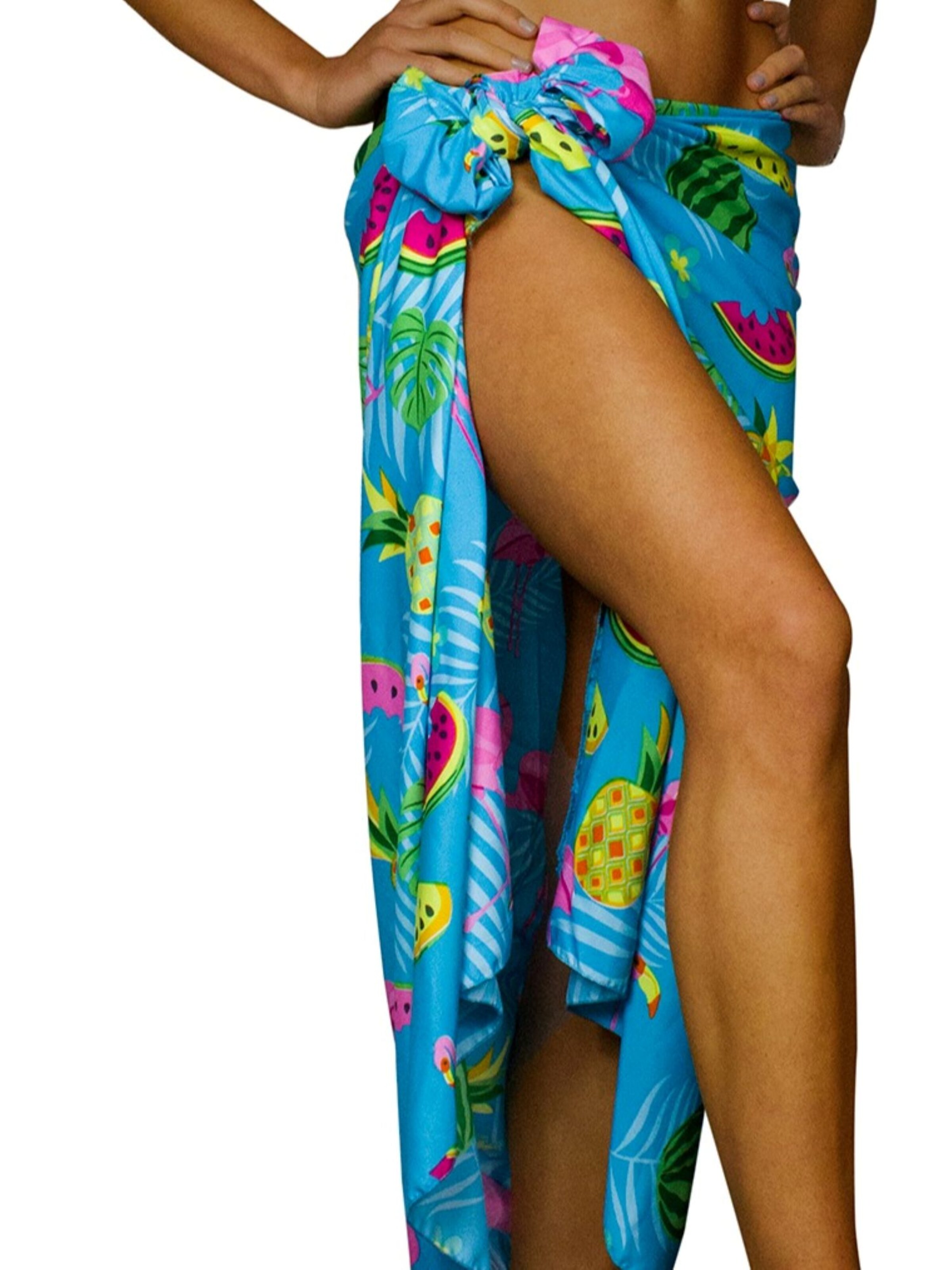 King Kameha Scarf 'Flamingo Melon' in Blue