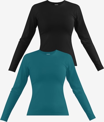 Janice Shirt 'Niska' in Blau: Vorderseite