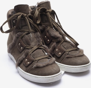 Salvatore Ferragamo Stiefeletten 38,5 in Grün: Vorderseite