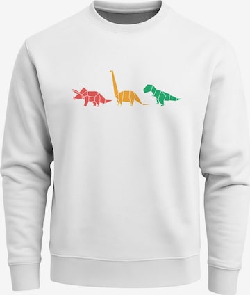 Neverless Sweatshirt 'Geometric Dino' in White: front