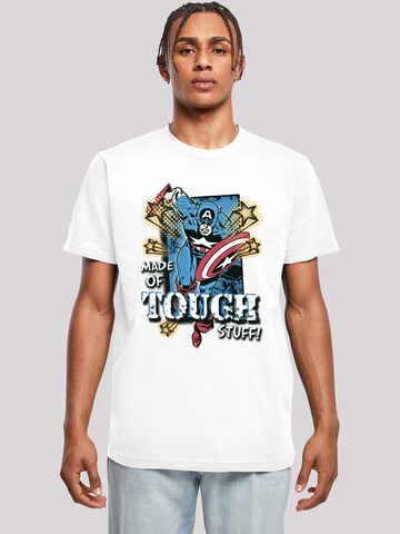 F4NT4STIC Shirt 'Marvel Captain America Made Of Tough Stuff' in White: front