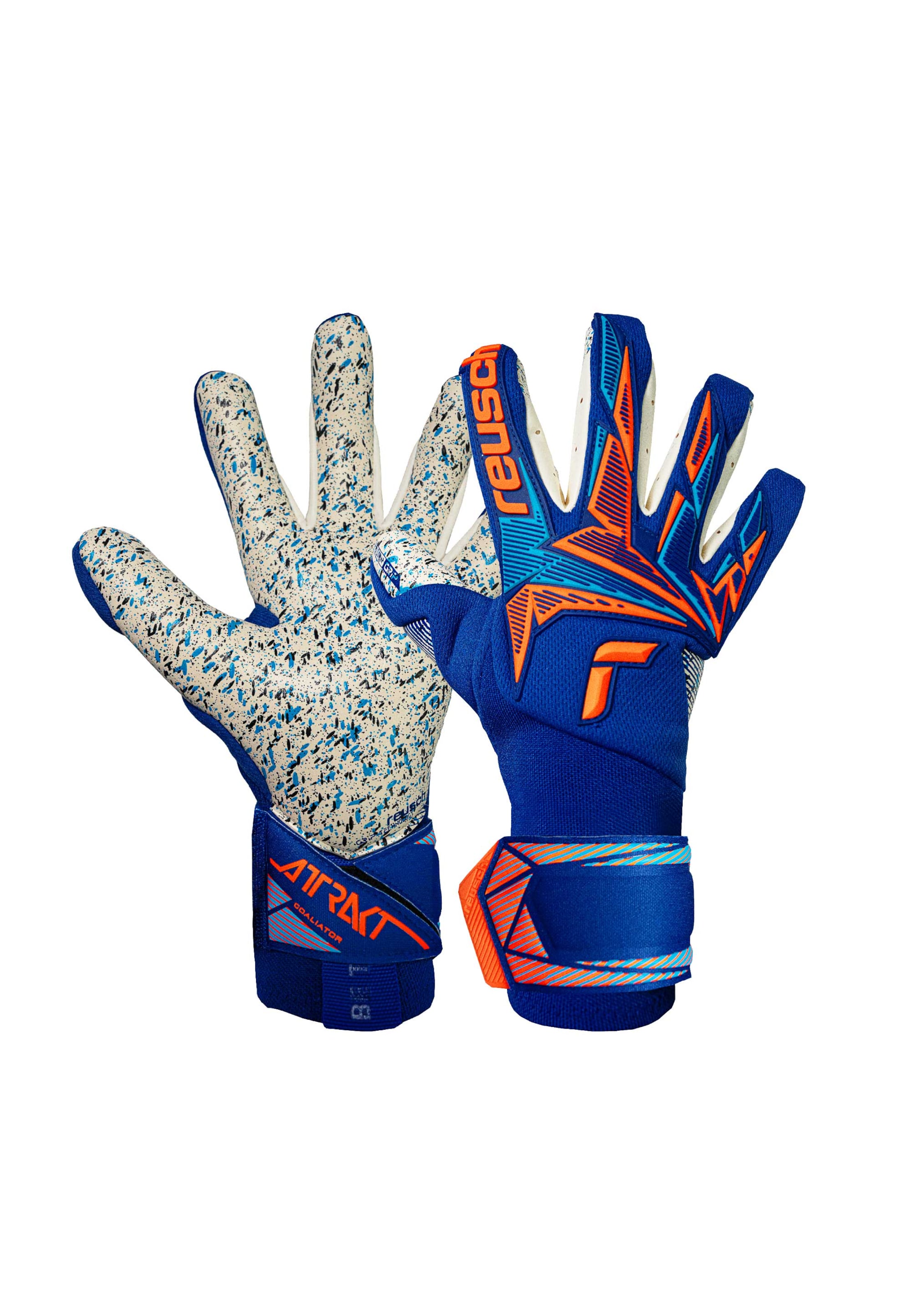 REUSCH Athletic Gloves 'Attrakt Freegel Fusion Goaliator' in Blue: front