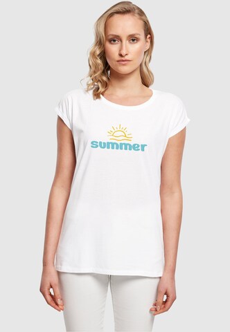 Merchcode Shirt 'Ladies Summer - Sun' in White: front