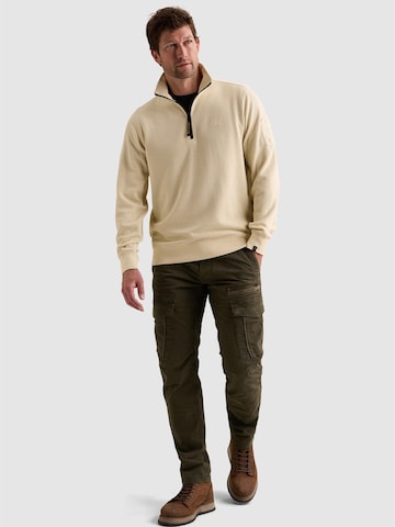 PME Legend Sweatshirt 'Sweatshirt with half-zip and flight pocket' in Beige