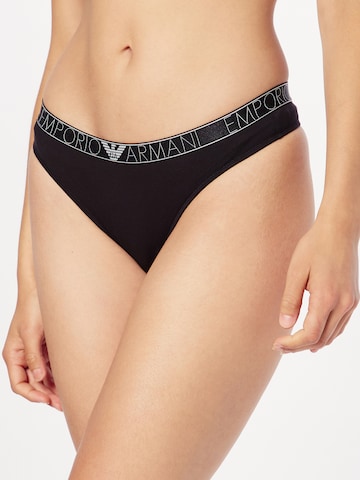 Emporio Armani String in Zwart: voorkant