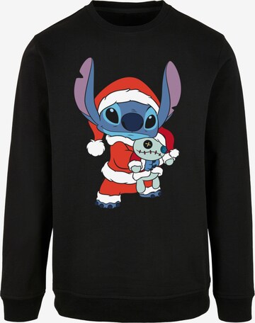 Sweat-shirt 'Lilo And Stitch - Christmas' ABSOLUTE CULT en noir : devant