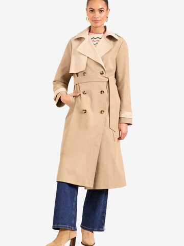 love & roses Between-Seasons Coat in Beige: front