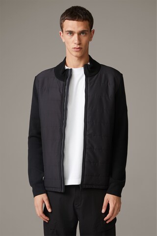 STRELLSON Zip-Up Hoodie 'Ivar' in Black: front