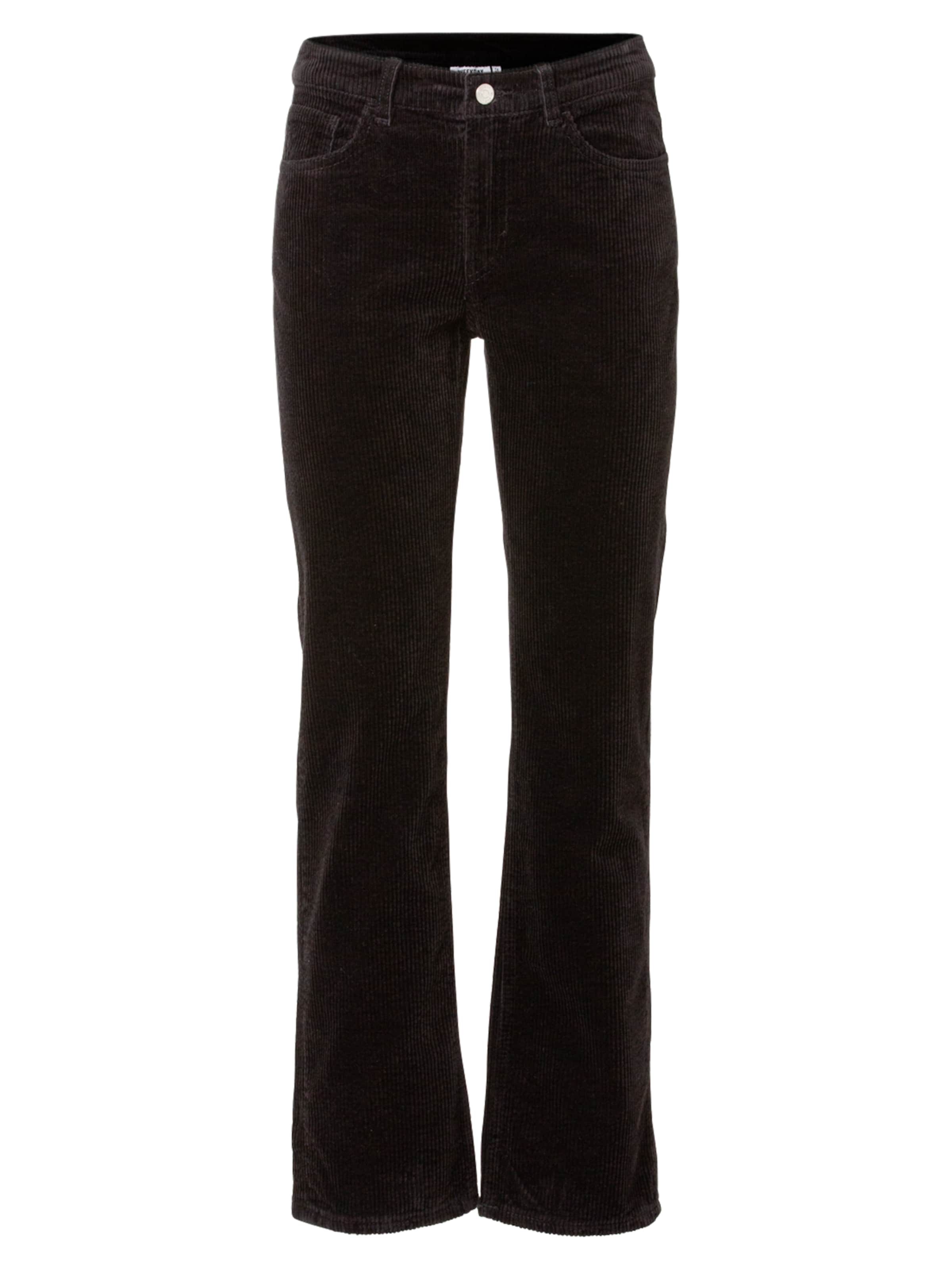 WEEKDAY Regular Trousers 'Pin' in Black: front
