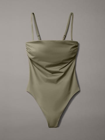 Calvin Klein Swimwear Badpak in Groen: voorkant