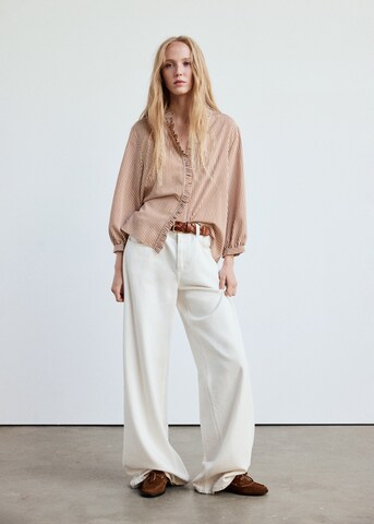 MANGO Bluza 'FLORETA' | rjava barva